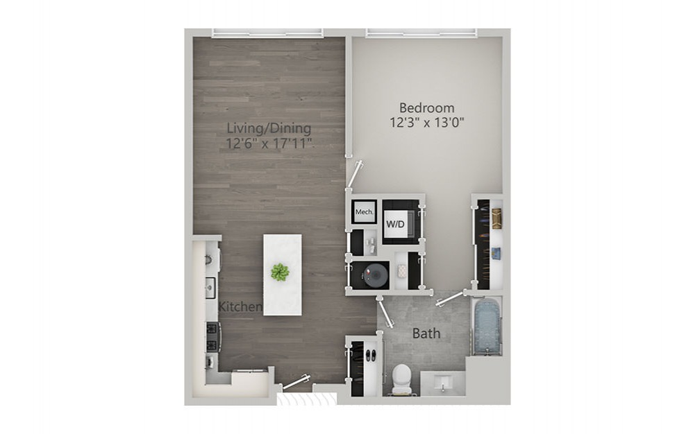 1 Bedroom - Type 1 - 1 bedroom floorplan layout with 1 bath and 784 square feet. 1 Bedroom - Type 1 - 1 bedroom floorplan layout with 1 bath and 784 square feet.